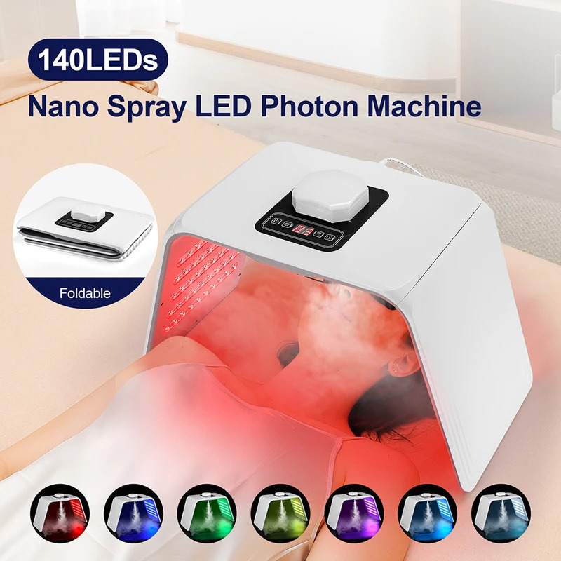 Spa & Wellness Retreat - 7-Farben-LED-Photonen-Schönheitsmaske, feuchtigkeitsspendendes Nano-Spray für Gesicht und