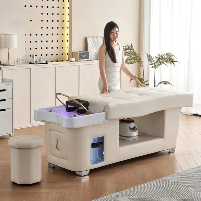 Wellness Spa And Salon - Massageliege mit Kopf-SPA & Dampf-Funktion, Salon-Shampoo-Liege